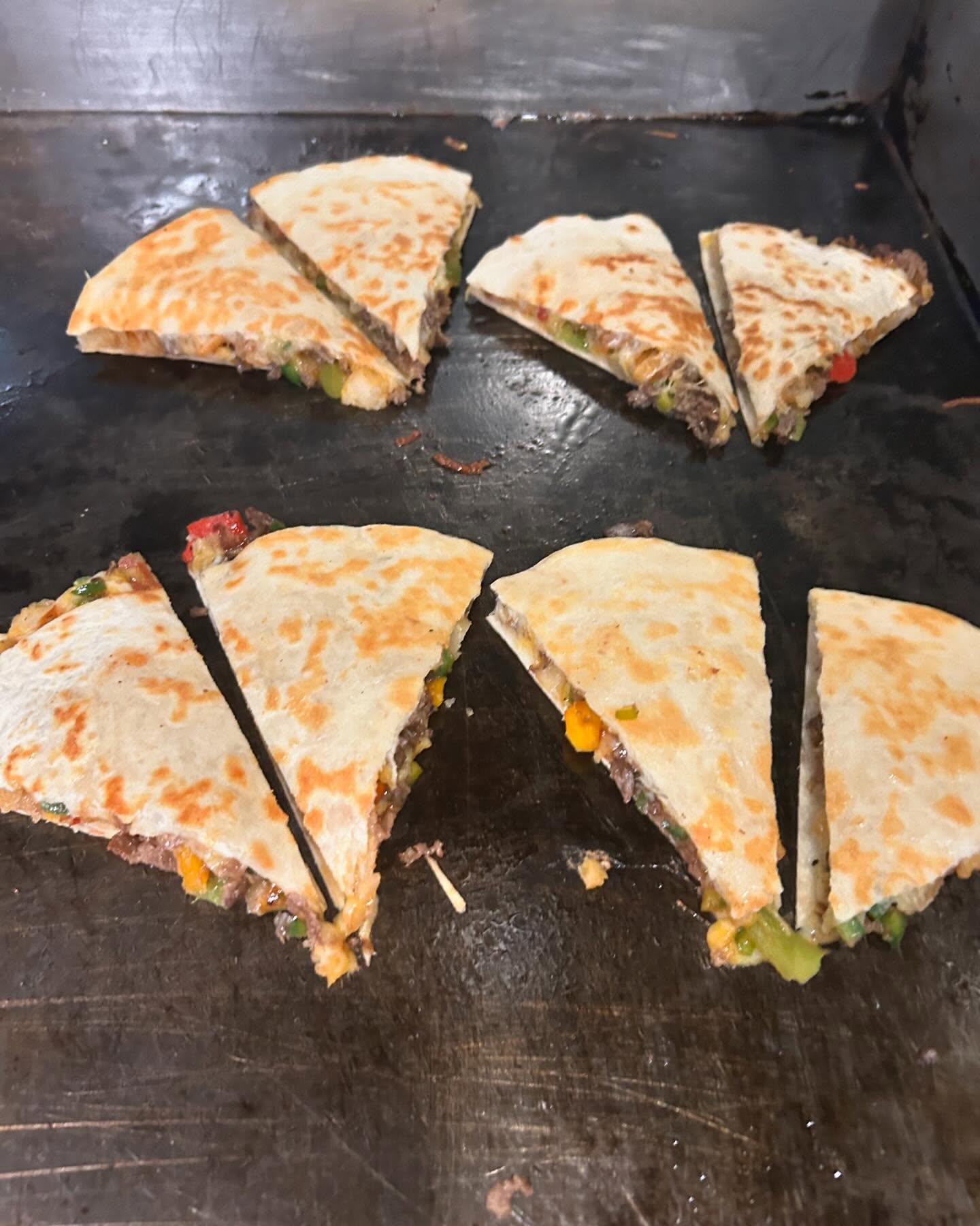 Steak quesadillas on the grill